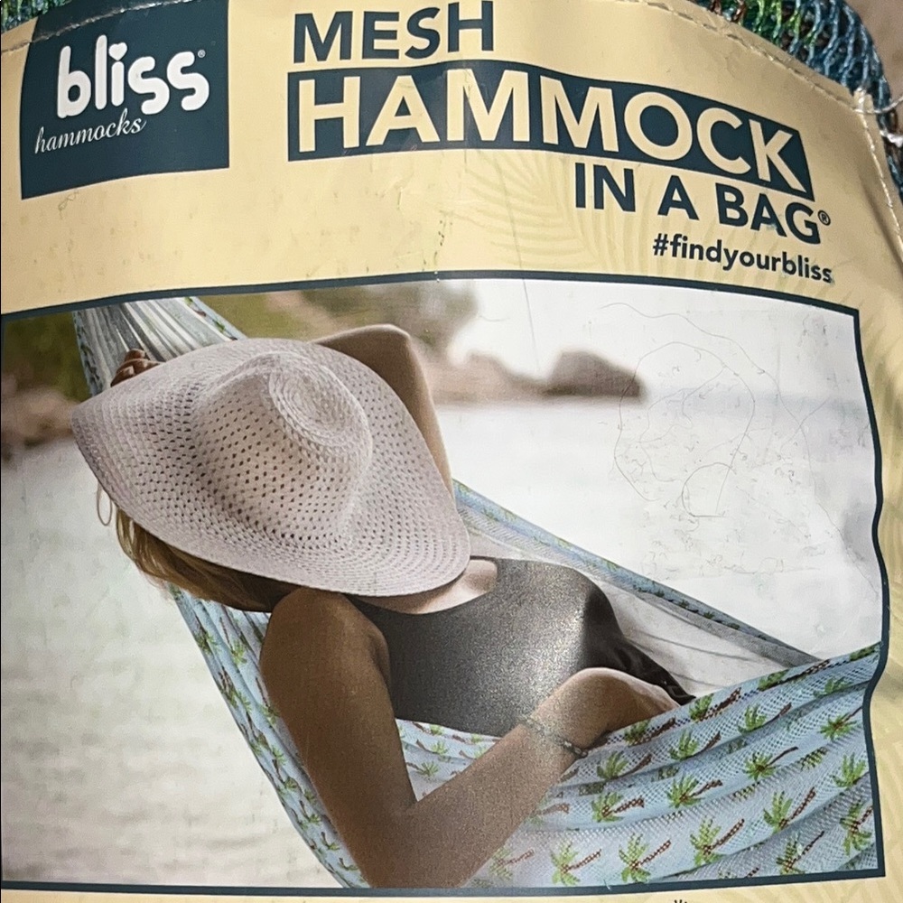 Bliss Palm Tree Print Mesh Hammock in a Bag